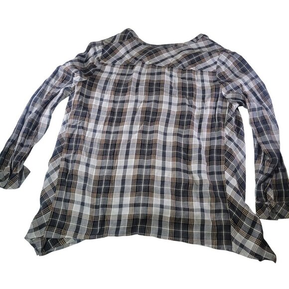 J.Jill Women Black & Beige Plaid Button-Front Long-Sleeve Blouse Size M - Picture 10 of 10